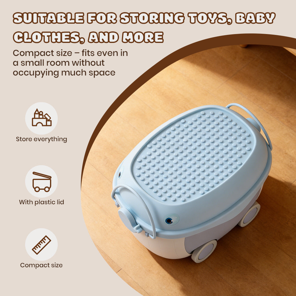 Dolphin-Shaped Toy Storage Box on Wheels