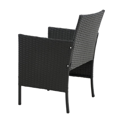 3-Piece PE Rattan Wicker Garden Furniture Bistro Set
