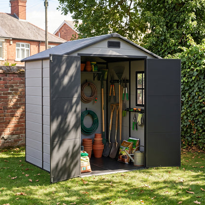 6x6 FT Outdoor Garden Plastic Storage Shed