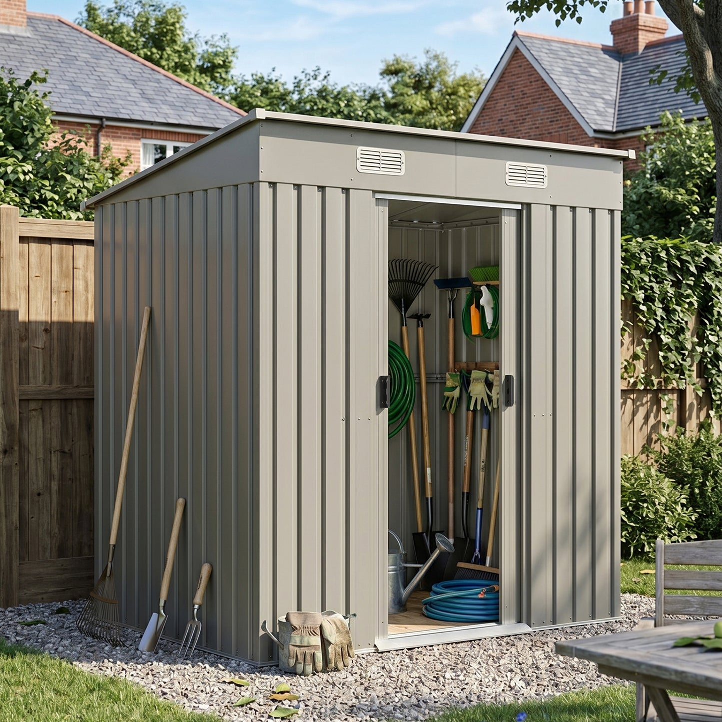 4 x 6FT Metal Garden Storage Shed