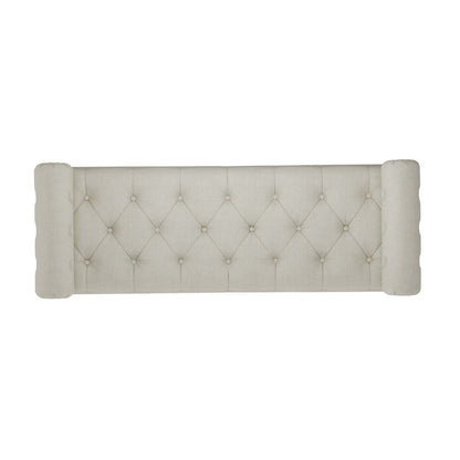 Grey/Beige Flip Top Storage Bench with Side Arms