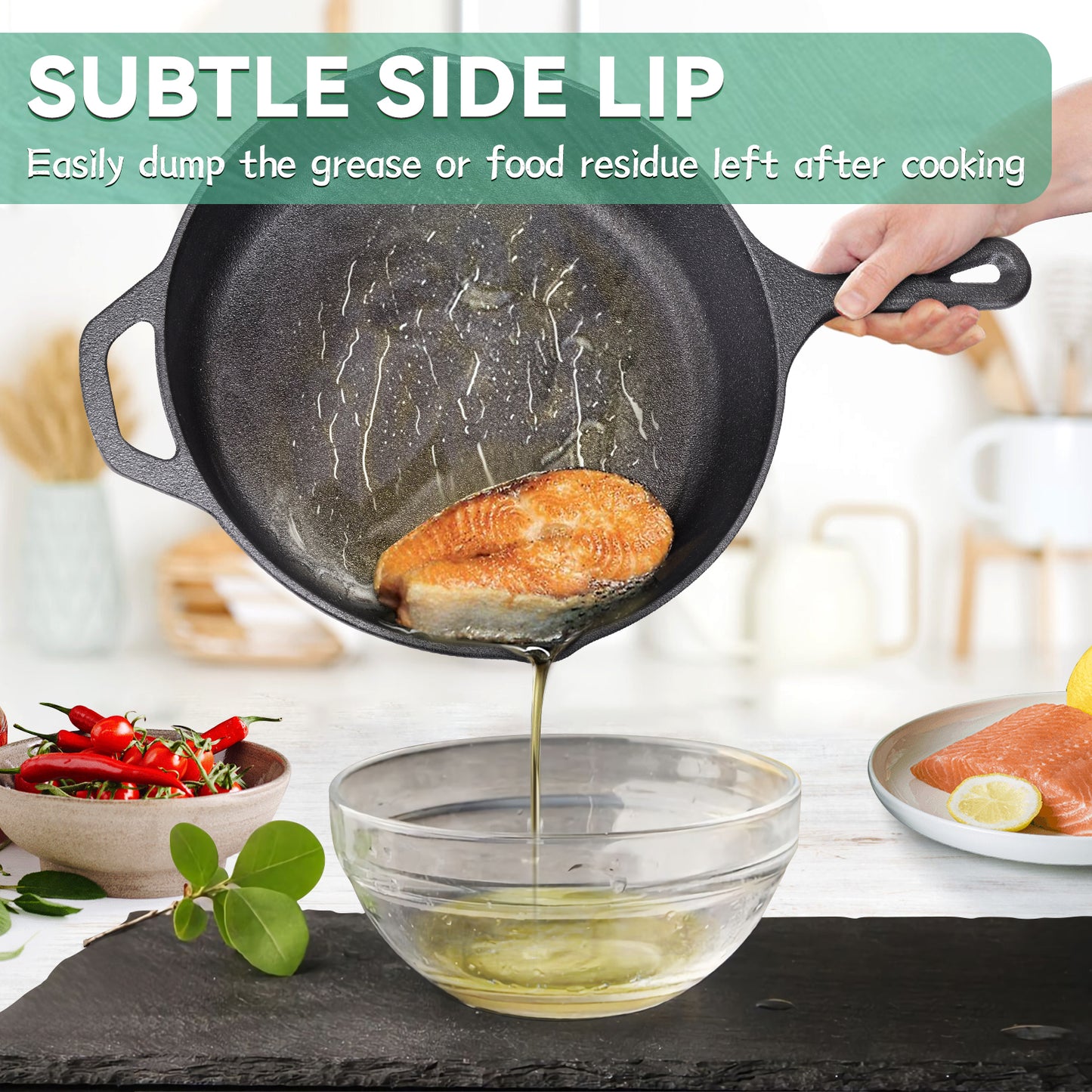 Cast Iron Frying Pan with Handles