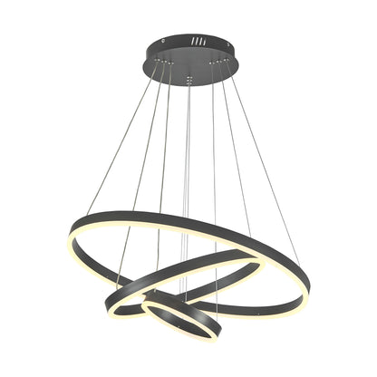 Modern 3 Ring Aluminum Round Hanging LED Pendant Light