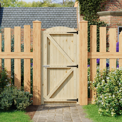 75cm Wide Arched Wooden Garden Gate 180cm High