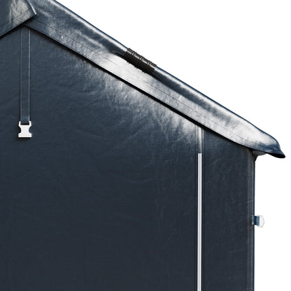 Dark Grey Outdoor Storage Shelter with Waterproof PE Cover