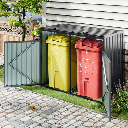 Outdoor Metal Garbage Can Garden Storage Shed