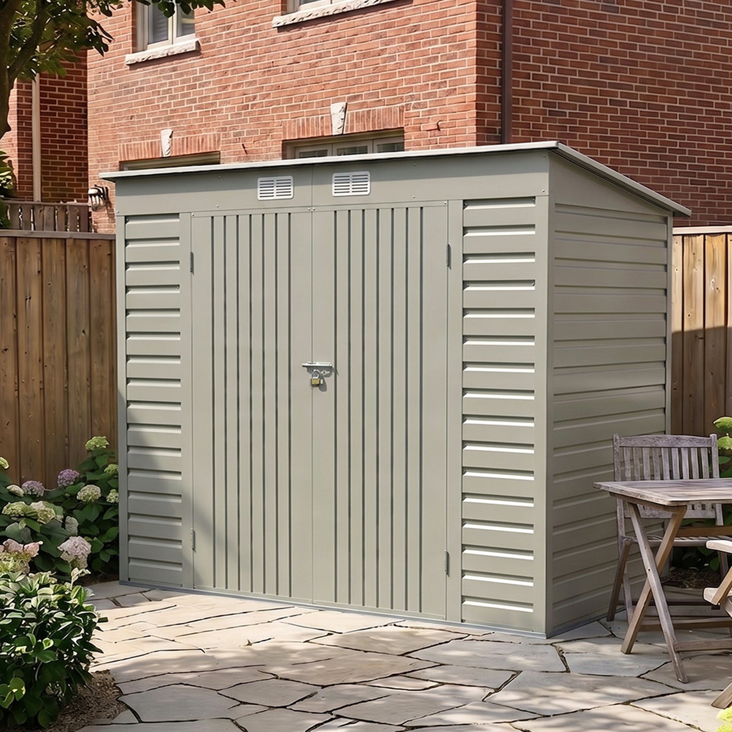 8x4FT Outdoor Metal Storage Shed
