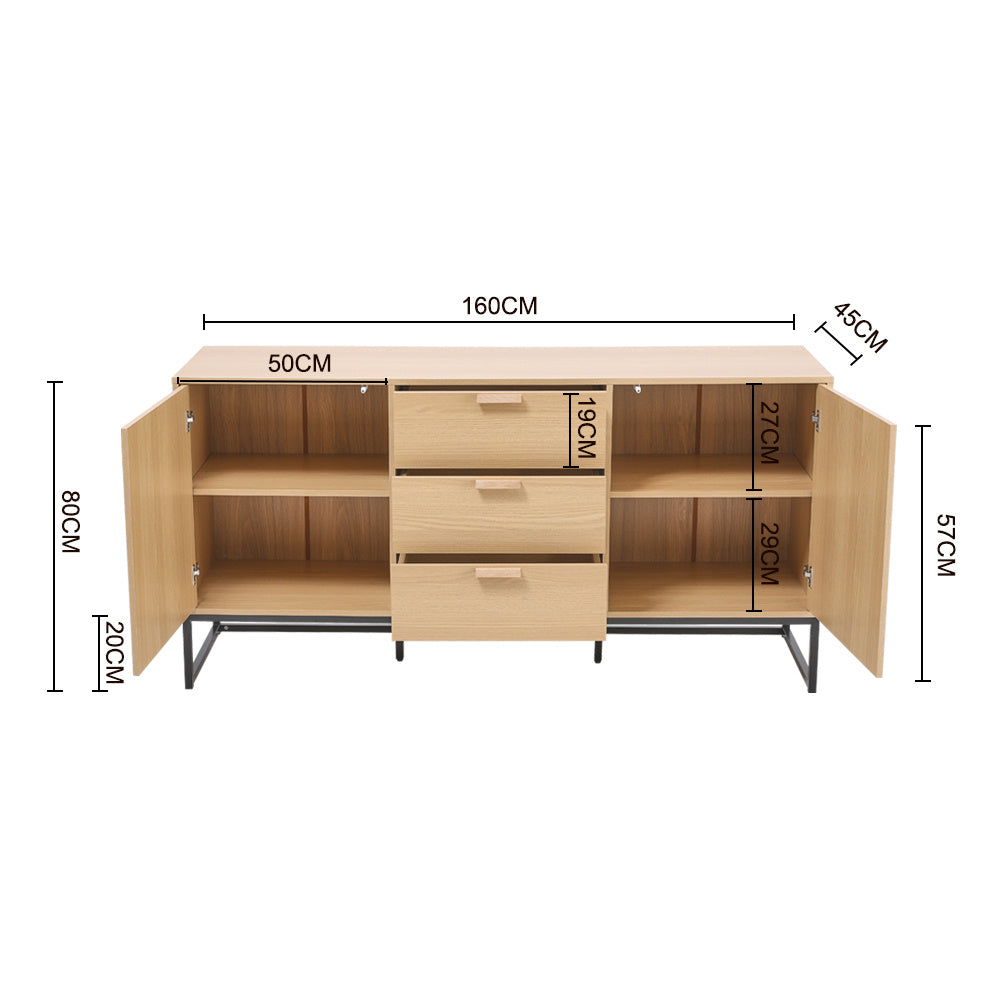 3 Drawers Wooden Side Cabinet