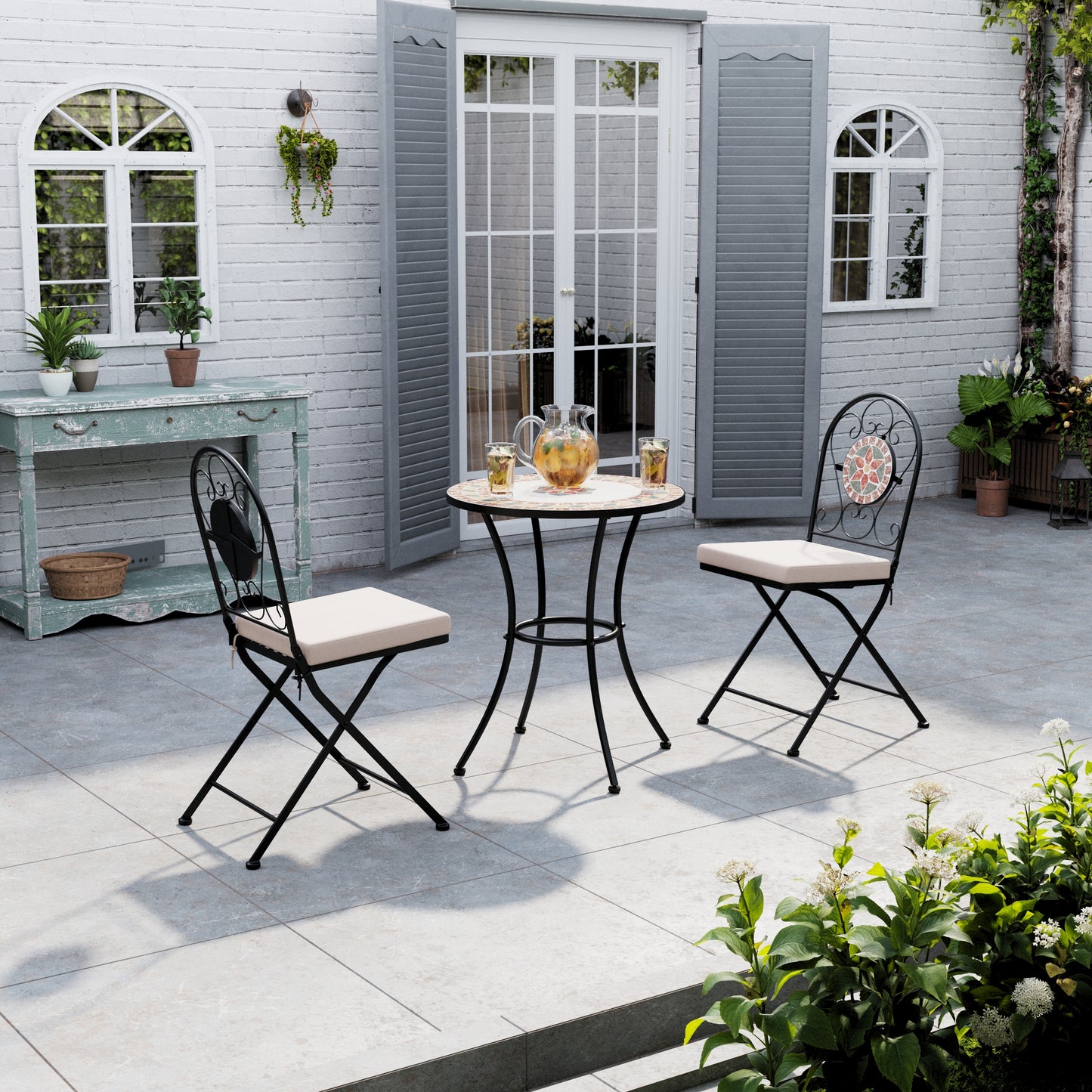 3-Piece Mosaic Garden Dining Set