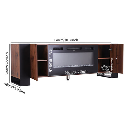 Recessed Electric Fireplace TV Stand with Remote Control