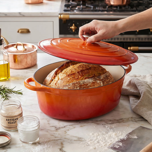 Enamelled Cast Iron Dutch Oven Pot for Bread Baking