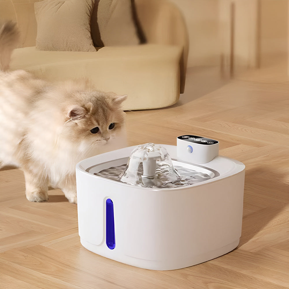 White Pet Water Fountain Ultra Quiet with Three Water Flow Modes