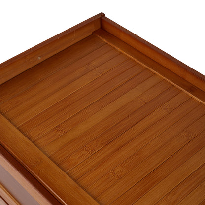 3-Tier Bamboo Shoe Storage Cabinet with Flip-Down Drawers