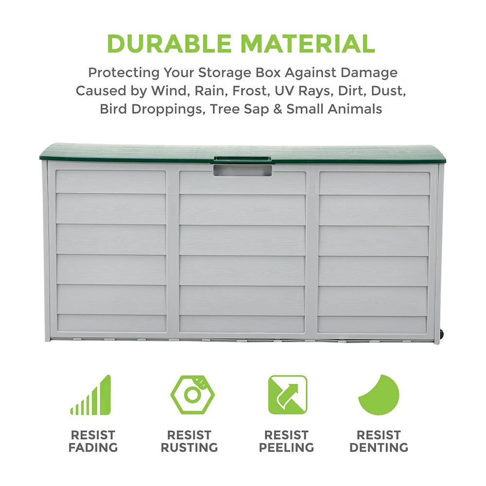 290L Green Top Outdoor Storage Box with Ventilation