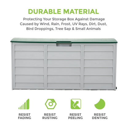 290L Green Top Outdoor Storage Box with Ventilation