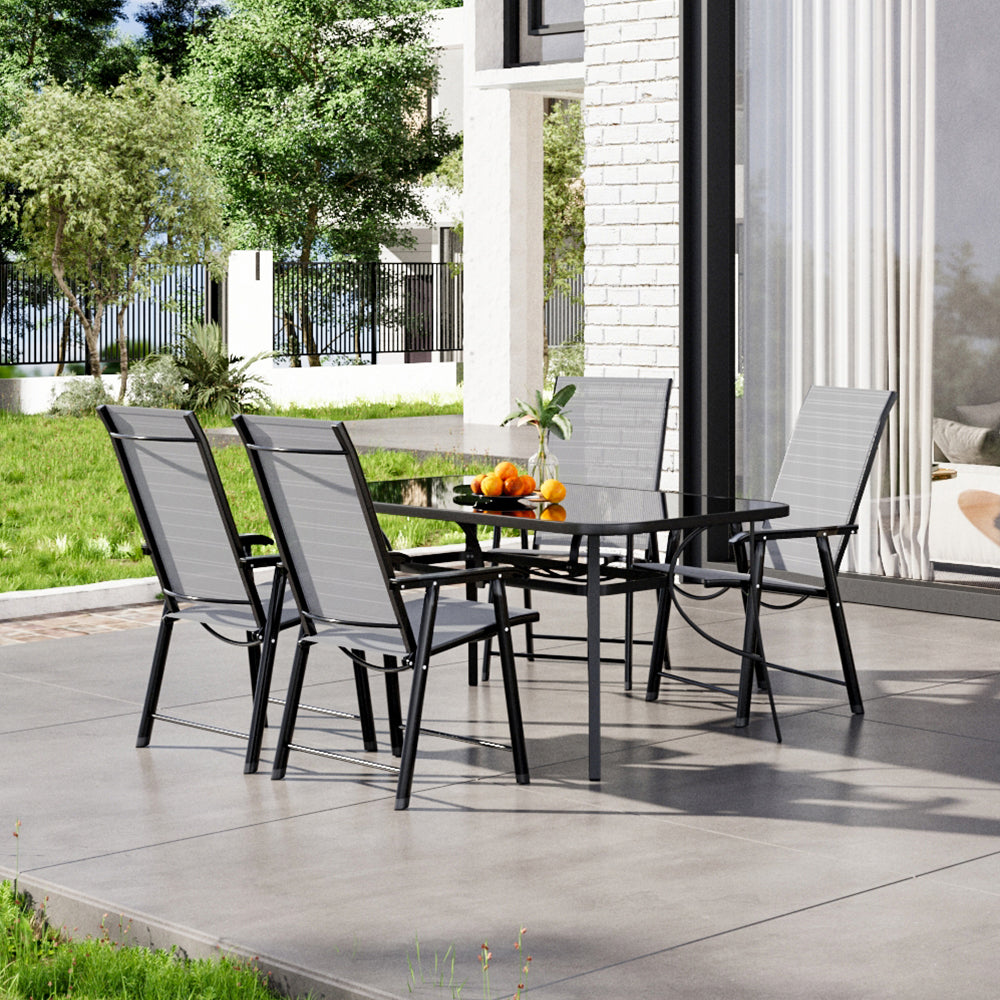 4/6 Chairs with Rectangular Table Garden Dining Set