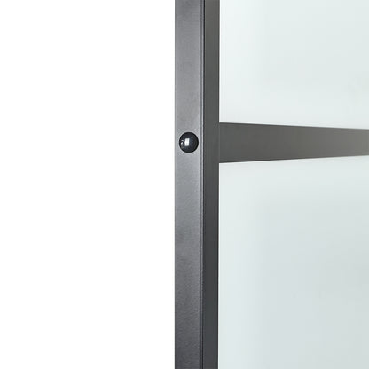 8 Lites Black Framed Transparent Glass Sliding Door without Sliding Hardware Kit