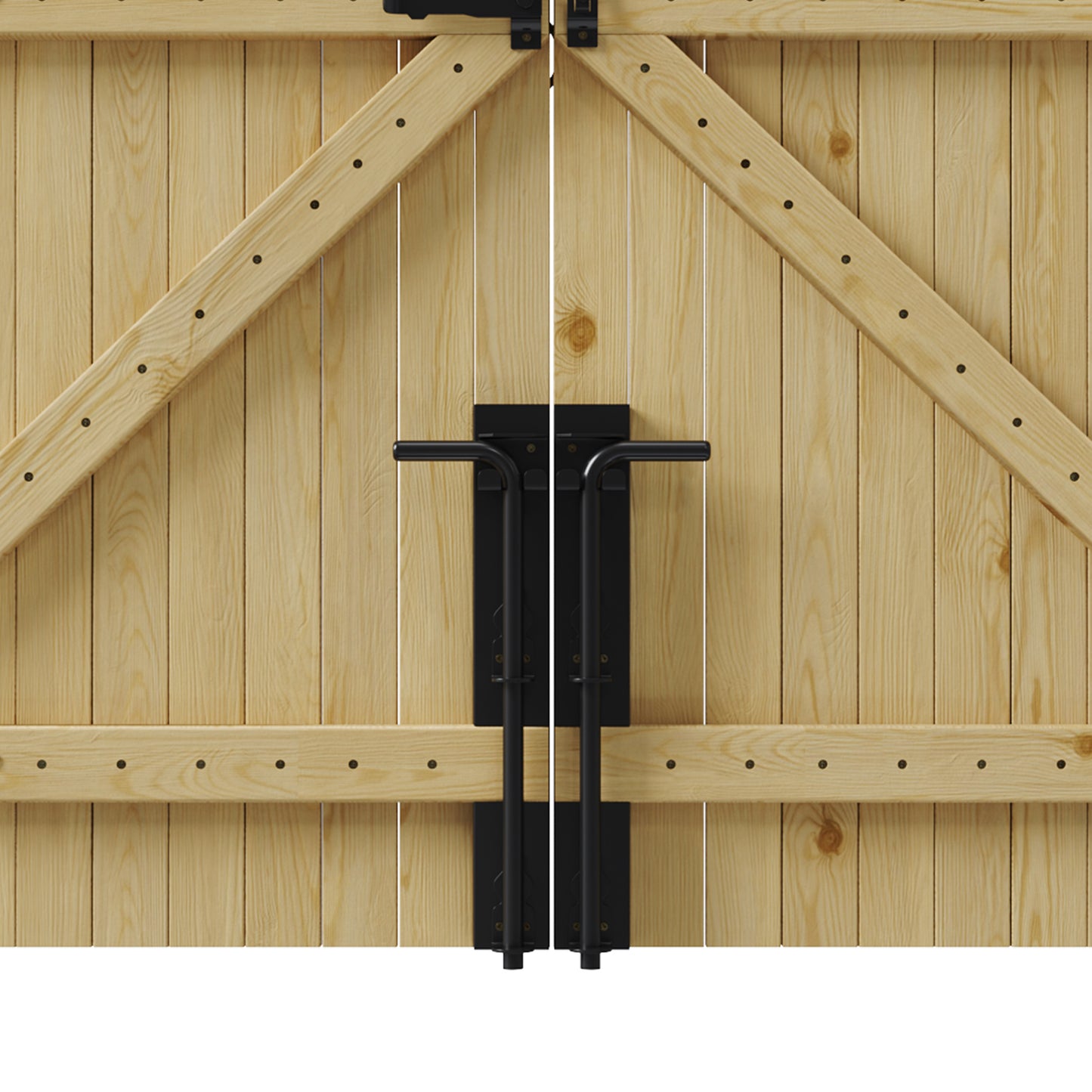 6ft x 6ft Heavy Duty Wooden Double Door with Reinforced Braces