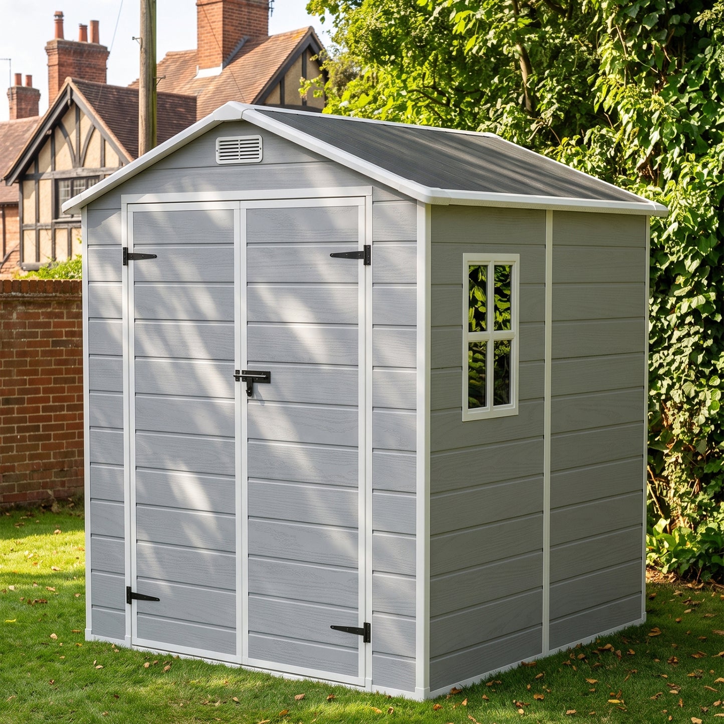 6x6 FT Outdoor Garden Plastic Storage Shed