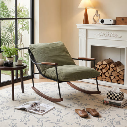 Green Rocking Chair with Cushion