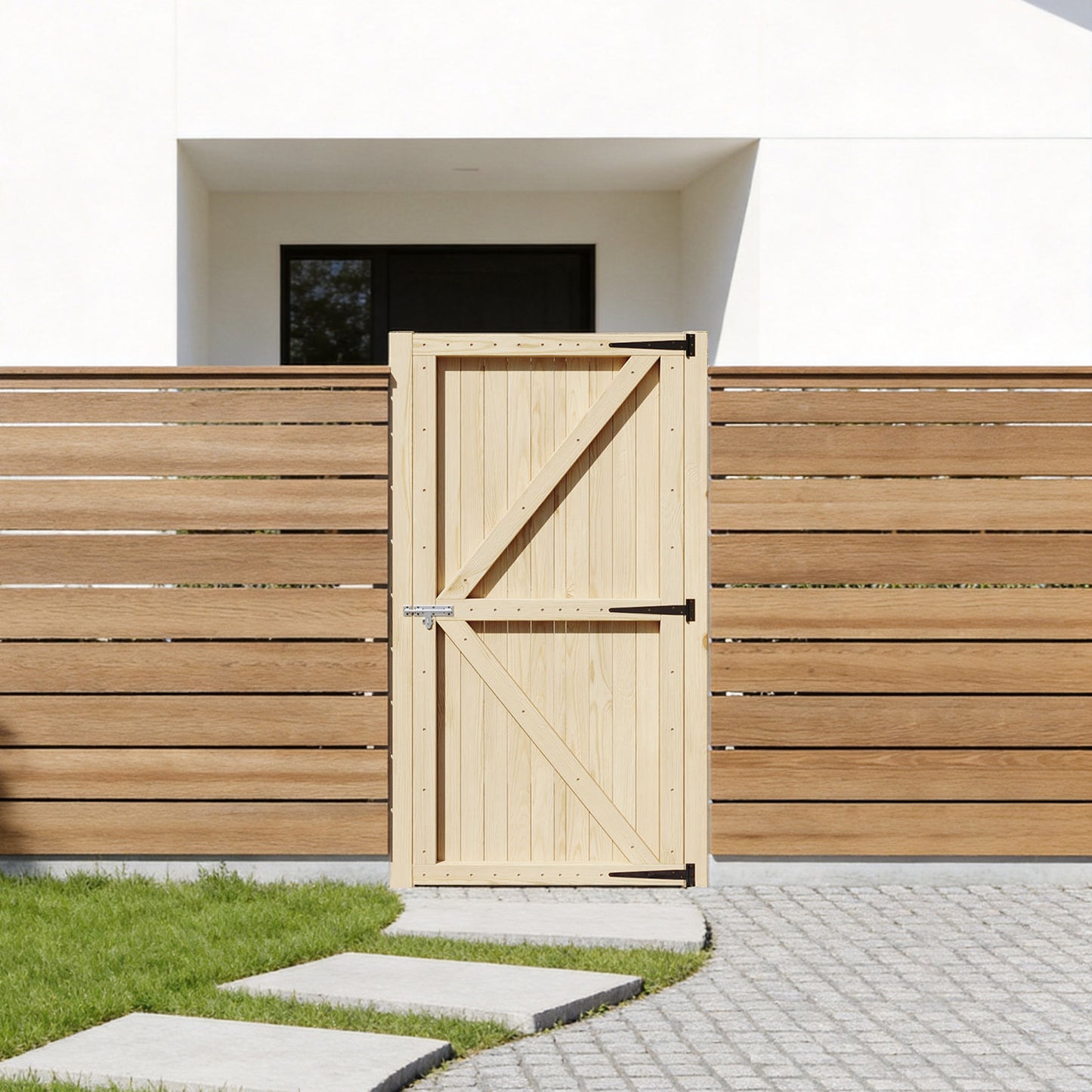 90cm Wide Wooden Garden Gate 180cm High