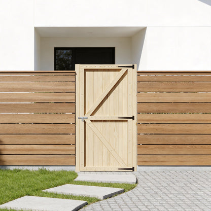 90cm Wide Wooden Garden Gate 180cm High