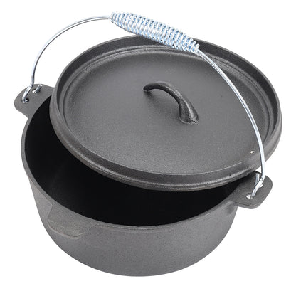 4.5L Cast Iron Camp Dutch Oven with Lid