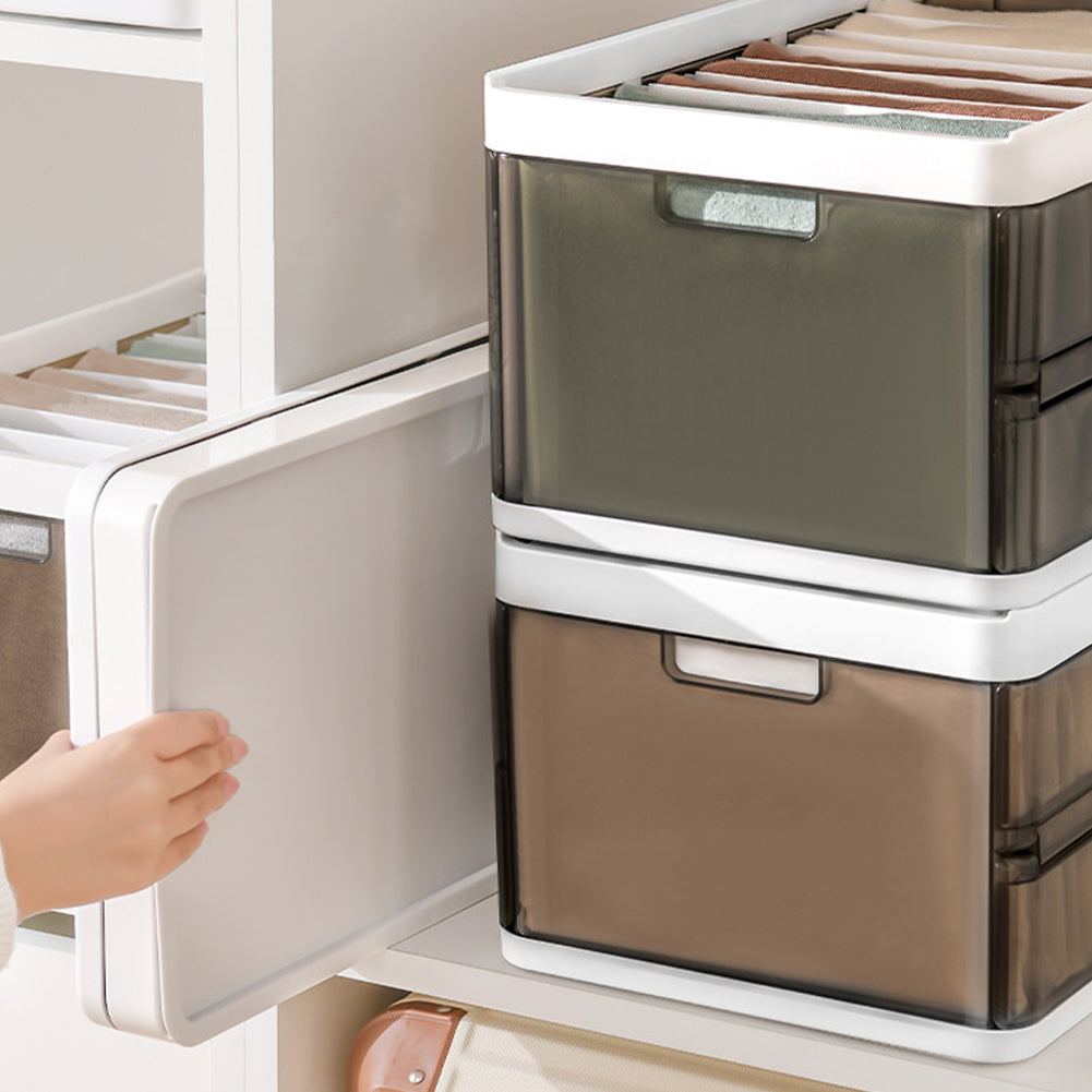 Folding Clothes Organiser Wardrobe Drawer Storage Box with Dividers