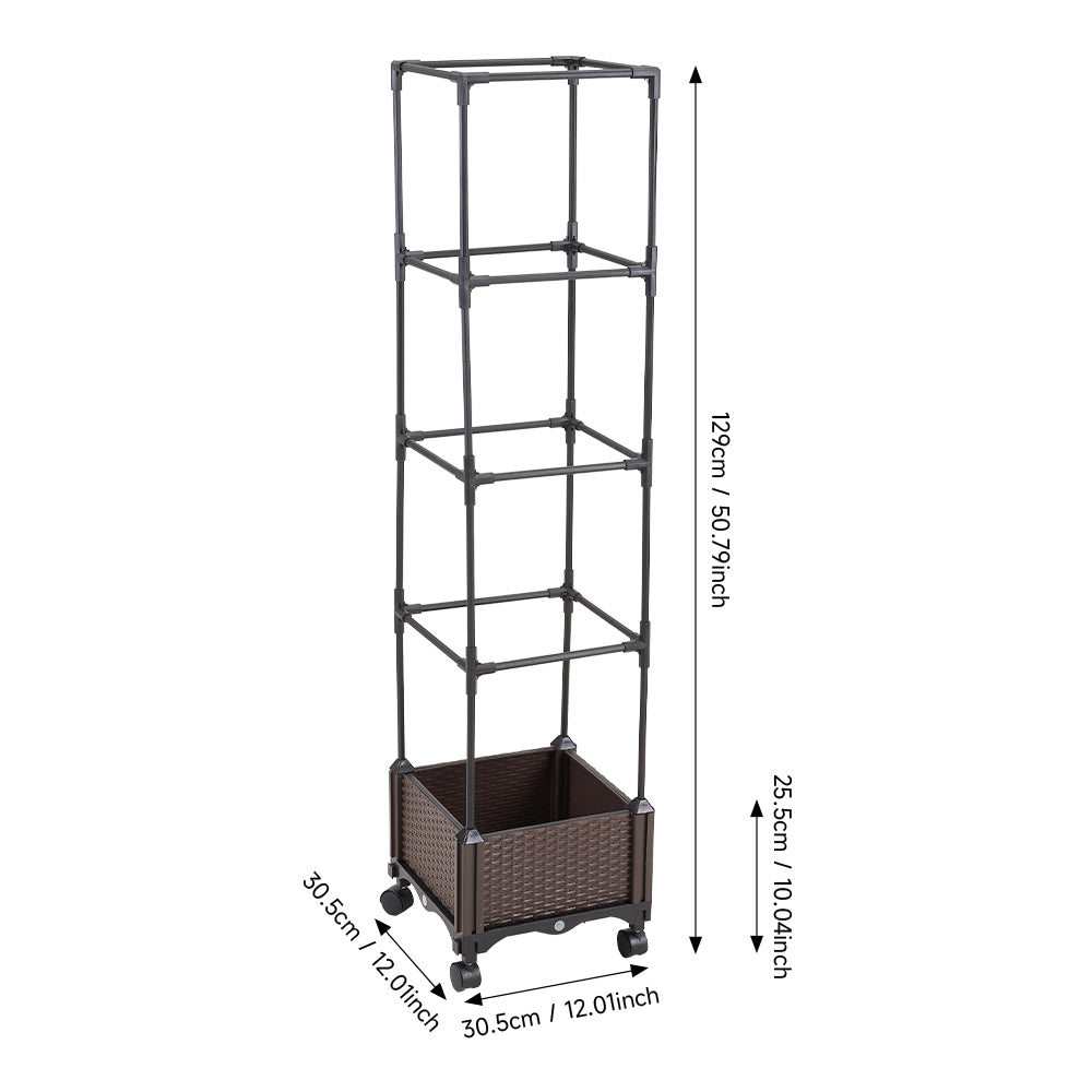Rolling Planter Box with Trellis