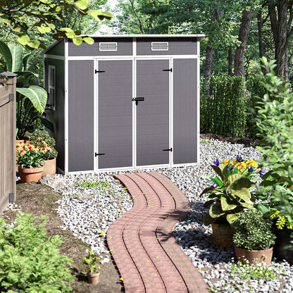 6x4FT Outdoor Plastic Garden Storage Shed