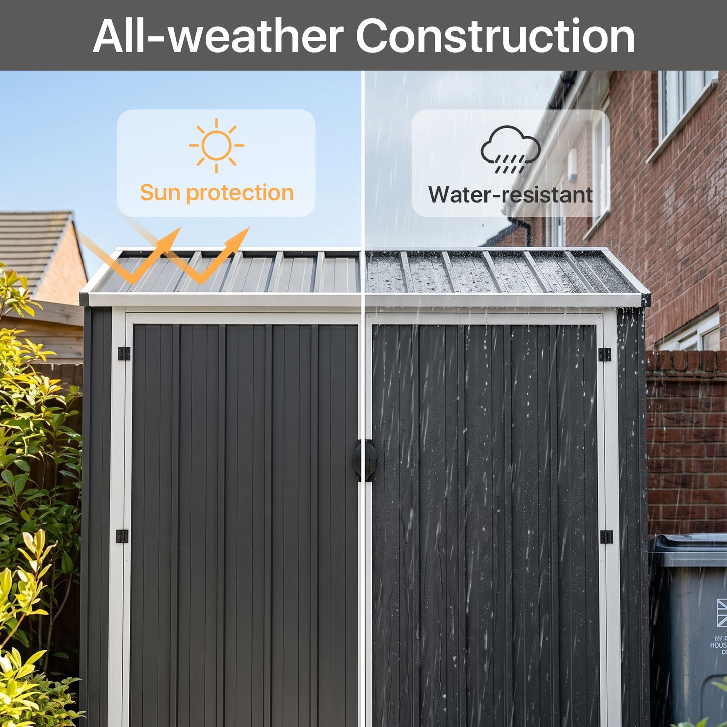 Outdoor Metal Storage Shed For 3 Bicycles