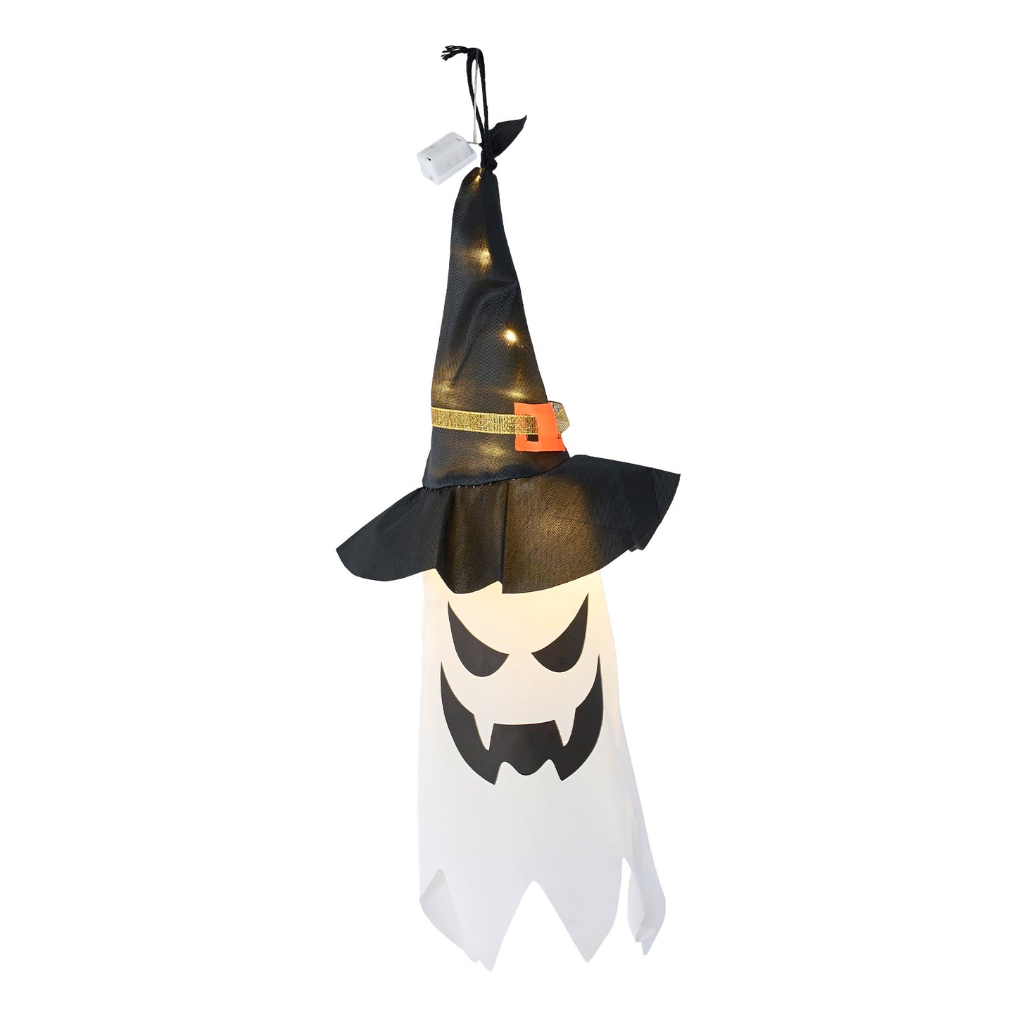 2Pcs Halloween Decorations Ghost Witch Hats with LED Lights