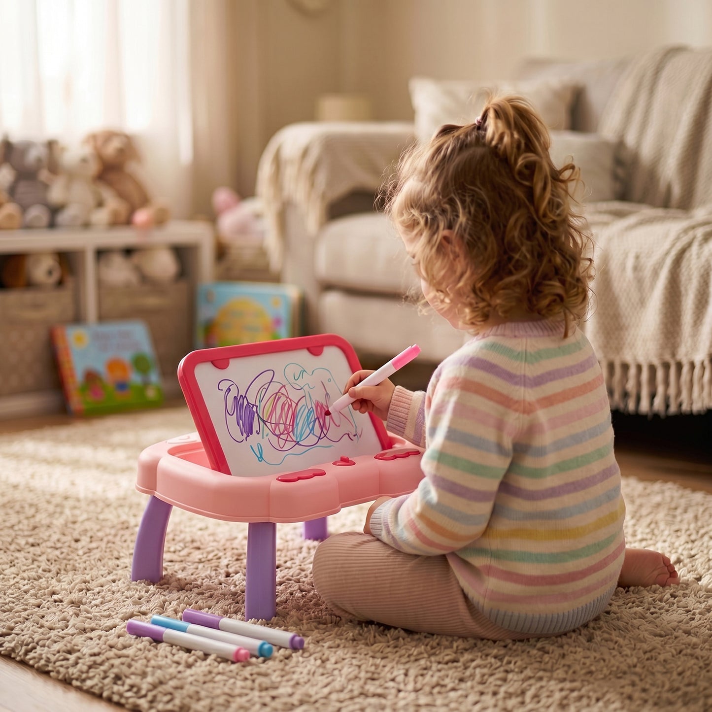 Double-Sided Cartoon Magnetic Drawing Board for Kids