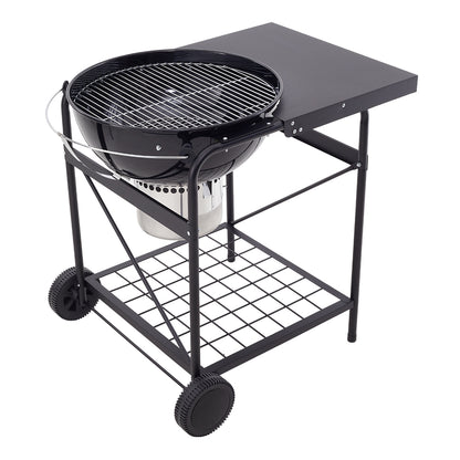 Outdoor Round Charcoal Grill with Side Table