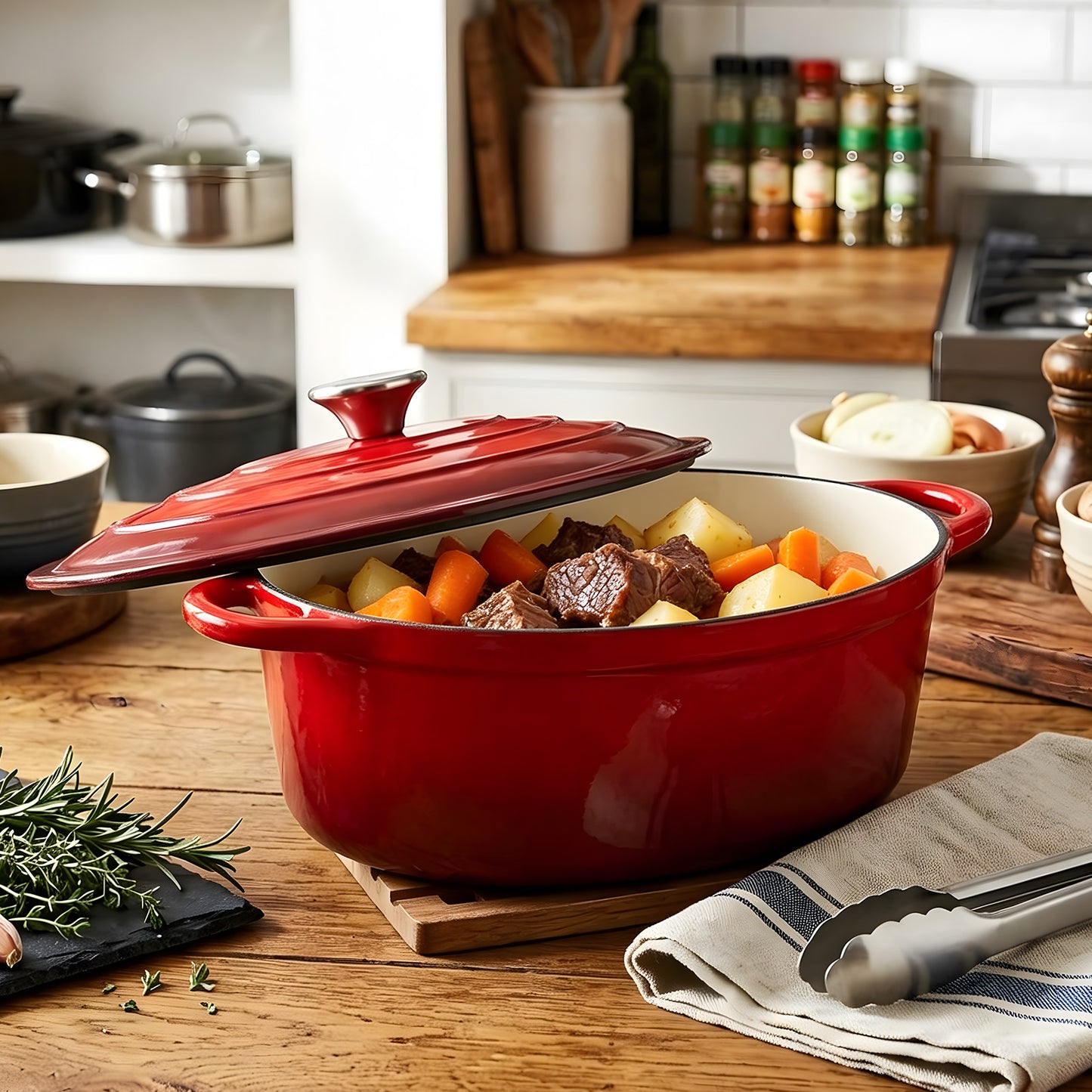 Enamelled Cast Iron Dutch Oven Pot for Bread Baking