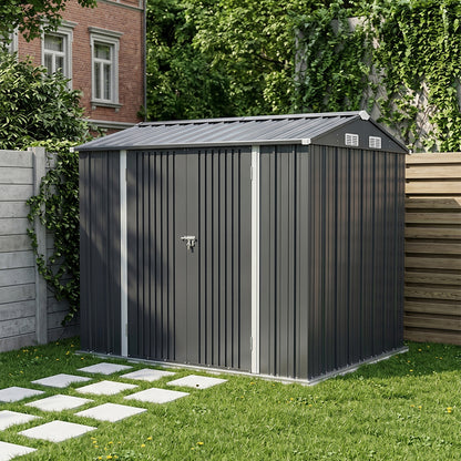 10x7 FT Large Metal Garden Tool Storage Shed