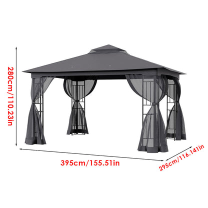 Waterproof Retractable Iron Pergola Canopy Tent and Mesh Screens