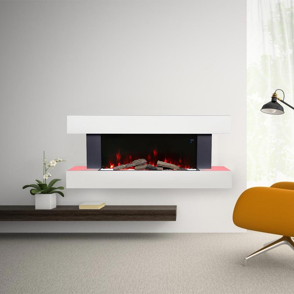 Wall Mounted/Freestanding Electric Fireplace with Mantel