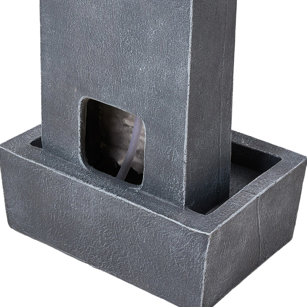 LED Outdoor Solar Slate Effect Garden Water Fountain