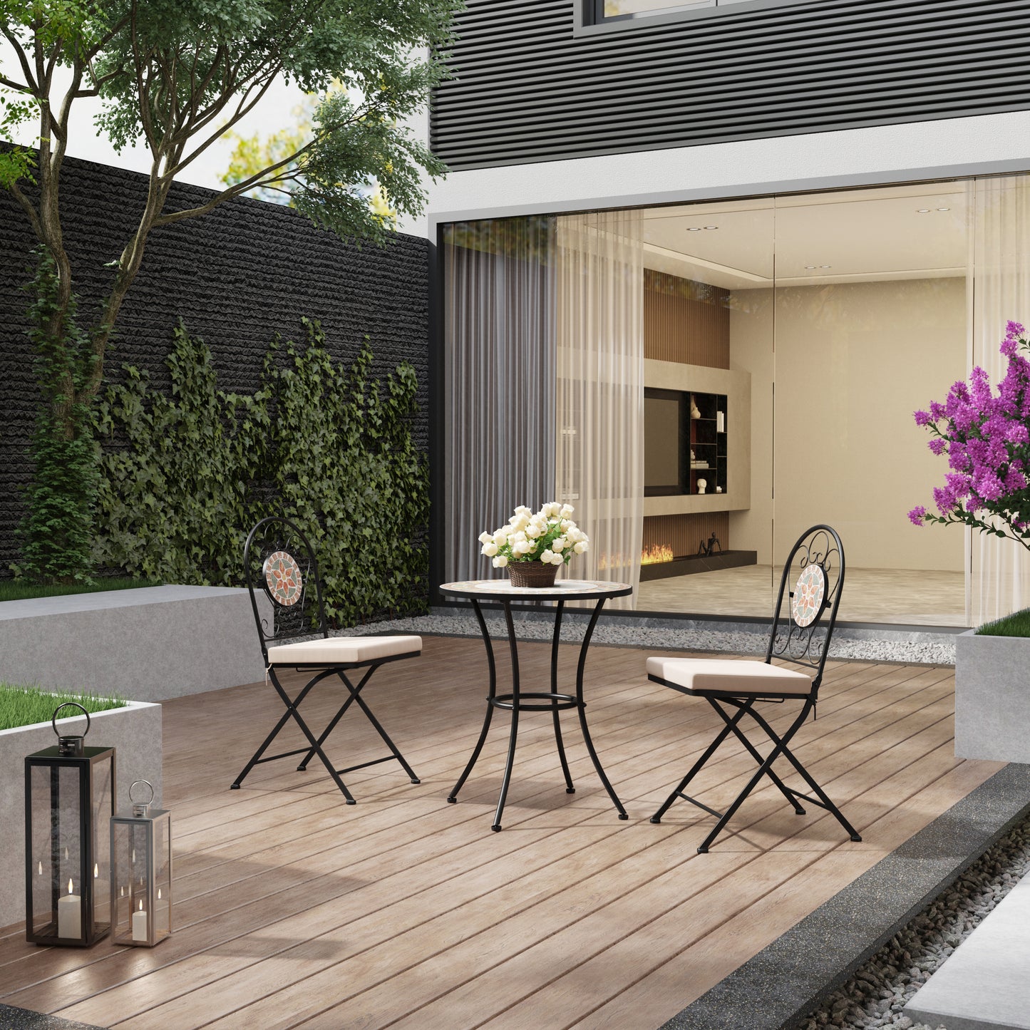 3-Piece Mosaic Garden Dining Set