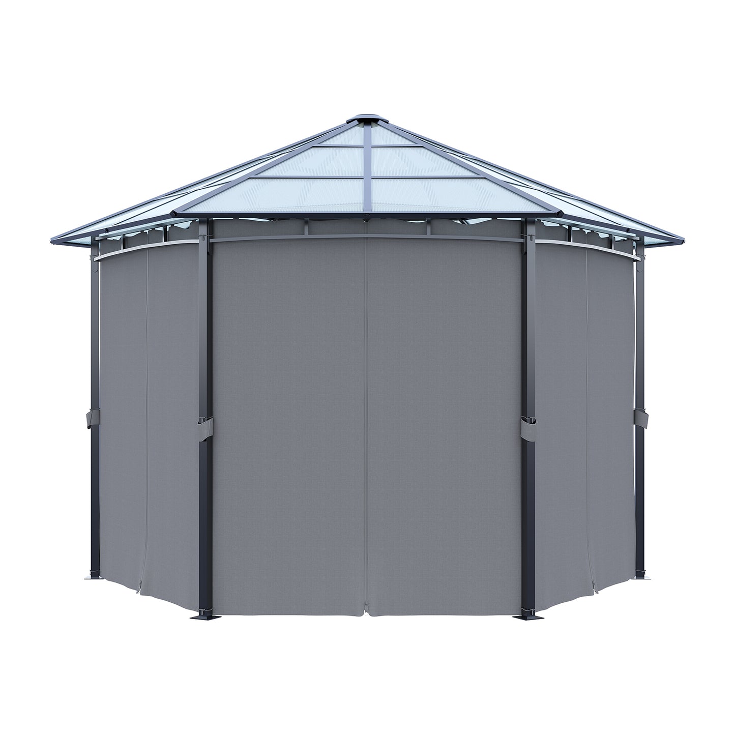 Dark Grey Aluminum & Steel Hexagonal Polycarbonate Canopy