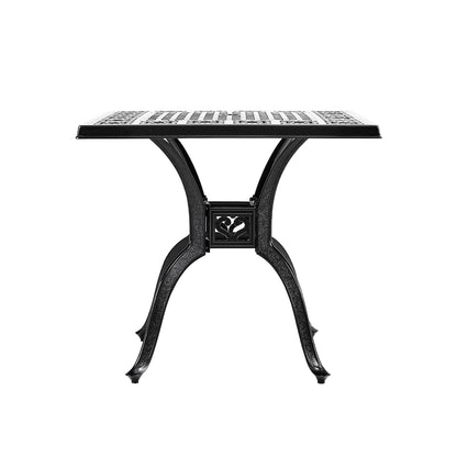 Black Cast Aluminum Outdoor Dining Table