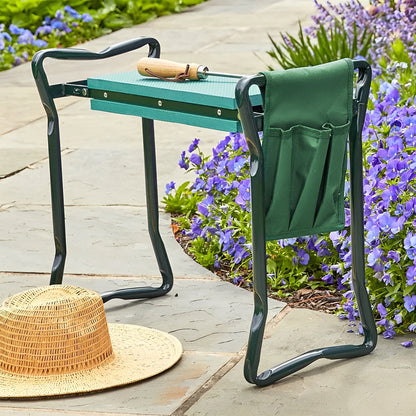 Folding Garden Kneeling Stool with 2 Detachable Tool Bags