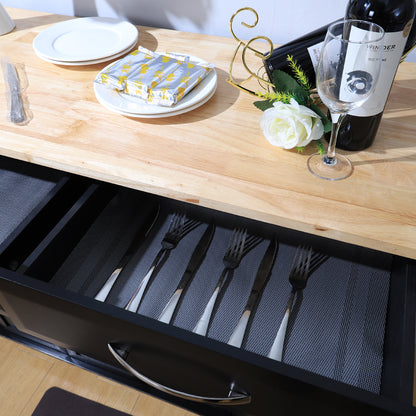 White/Black Large Catering Trolley Cart with Drawers and Cabinets