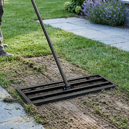 Garden Lawn Levelling Rake with Serrated Design