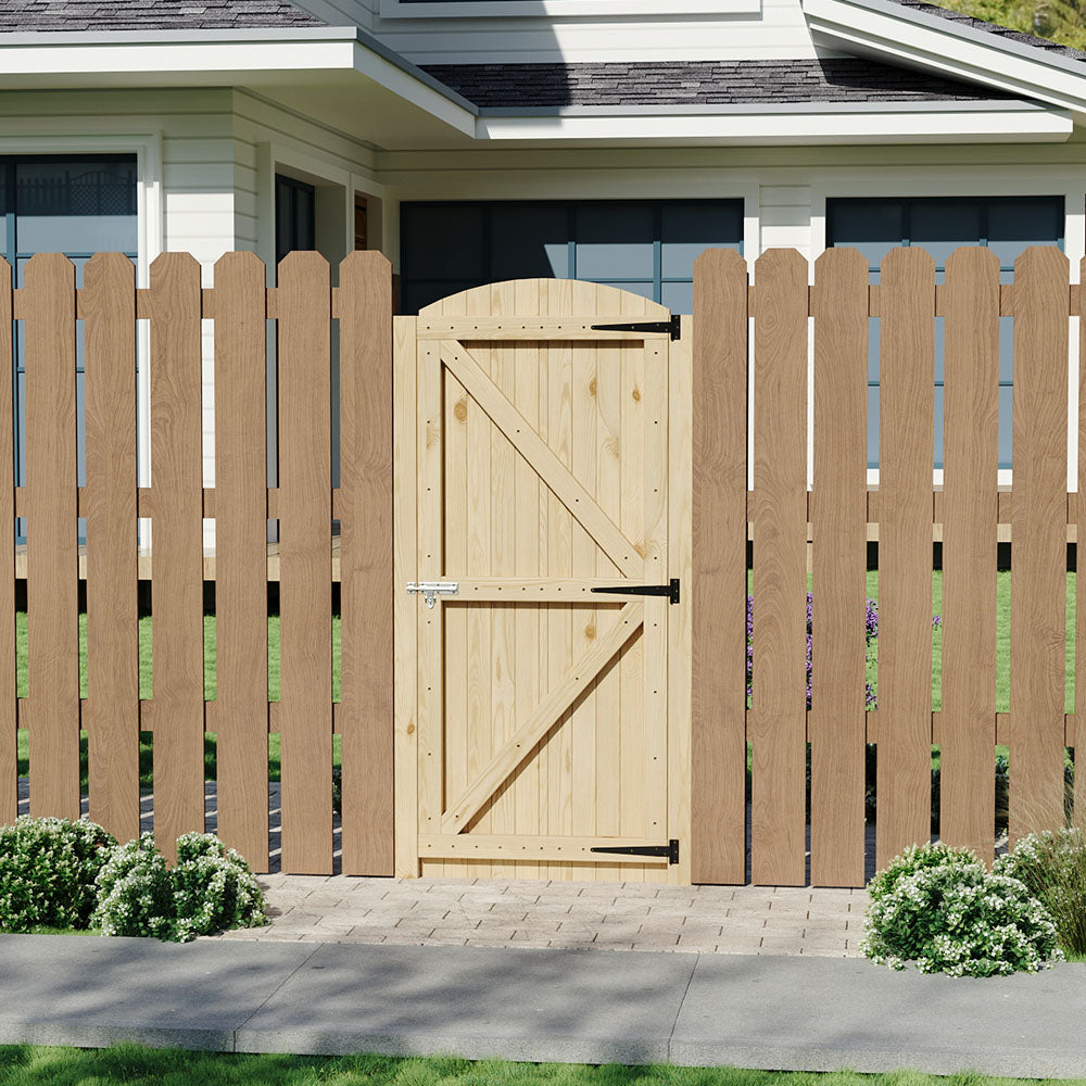 75cm Wide Arched Wooden Garden Gate 180cm High