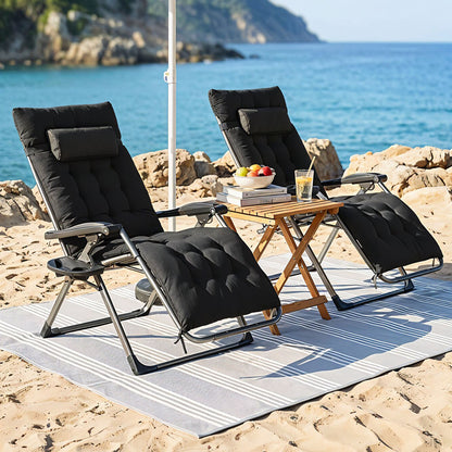 Zero Gravity Outdoor Recliner with Seat Cushion & Headrest