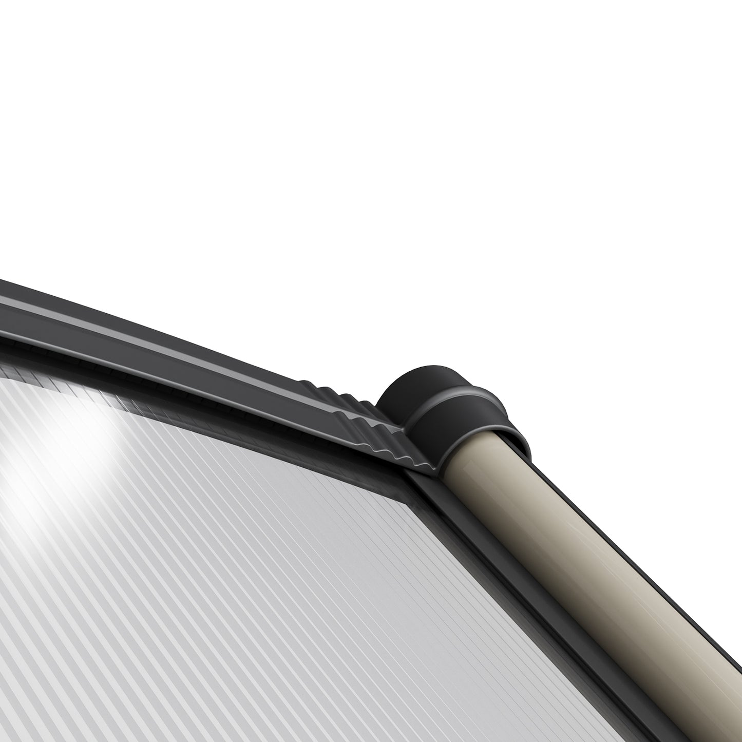 Black Outdoor Door Canopy Window Awning with Drainage Channel