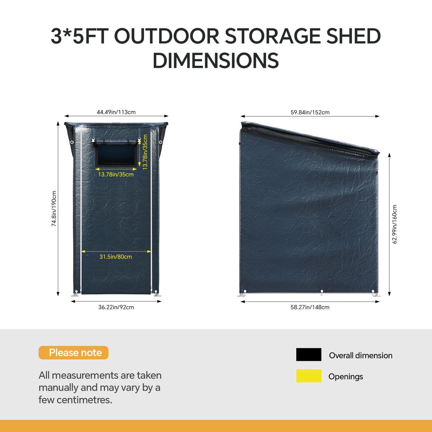 Outdoor Garden Storage Shelter with Roll-Up Zipper Door