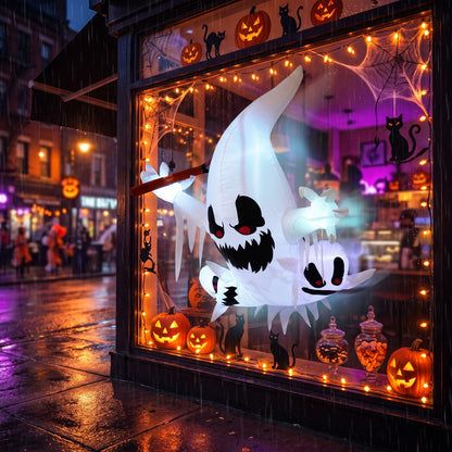 80cm Blow-Up Halloween Ghost Inflatable Decoration with Built-in LED Lights